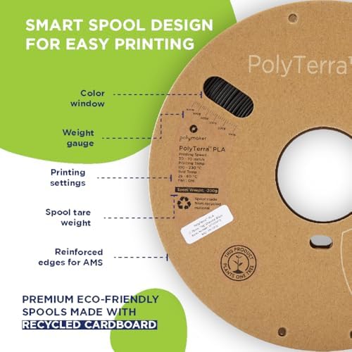 Polymaker Matte PLA Filament Sunrise Orange 1.75mm 1kg 3D Printing Filament, PolyTerra 3D Printer PLA Filament