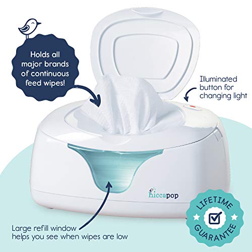 Hiccapop Baby Wipe Warmer and Baby Wet Wipes Dispenser | Baby Wipes Warmer for Babies | Diaper Wipe Warmer with Changing Light