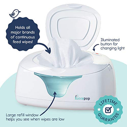 Hiccapop Baby Wipe Warmer and Baby Wet Wipes Dispenser | Baby Wipes Warmer for Babies | Diaper Wipe Warmer with Changing Light
