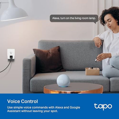 TP-Link 𝗧𝗮𝗽𝗼 Smart Plug Wi-Fi Mini, Energy Monitoring, Compatible with Alexa & Google Home & Samsung SmartThings, Timer, 15A/1800W Max, ETL Certified, 2.4G Wi-Fi Only, Tapo P115(2-Pack)