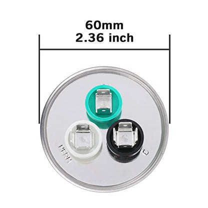 35/15 uF 35+15 MFD 370VAC or 440VAC Dual Run Start Round A/C Capacitor CBB65 Air Conditioner Capacitors for AC Unit Fan Motor Start or Heat Pump or Condenser Straight Cool
