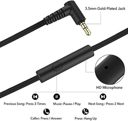 RORSOU R10 Kids Headphones Over-Ear with Microphone, Lightweight Folding Stereo Bass Headset with 1.5M No-Tangle Cord, Portable Wired Headphones for Smartphone Tablet Computer MP3 / 4 (Black)
