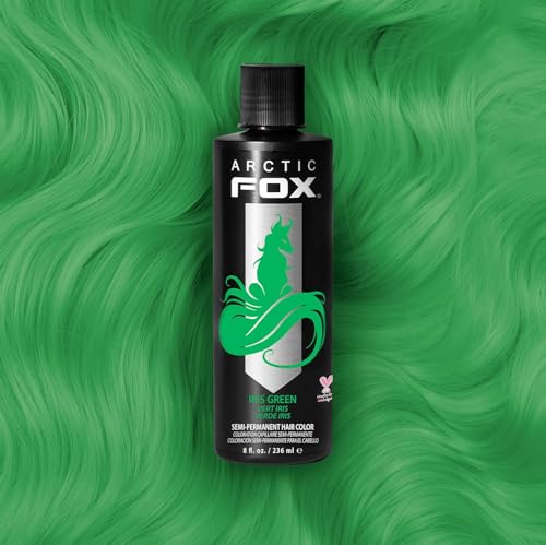 Arctic Fox Semi-Permanent Hair Dye, Vegan & Cruelty-Free, Ammonia-Free, Conditioning, Vibrant Iris Green, For All Hair Types, 8 Fl Oz (Pack of 2)