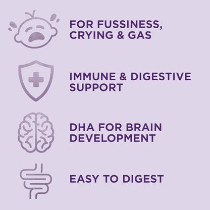 Amazon Brand - Mama Bear Gentle Premium Baby Formula Powder, DHA for Brain Support, Immune Blend 6, 2'FL HMO, For Fusiness, Crying & Gas, 33.2 Ounce (Pack of 1)