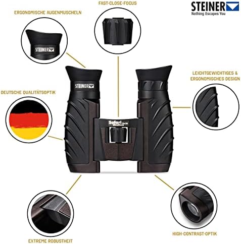 Steiner Safari UltraSharp Binoculars Compact Lightweight Performance Outdoor Optics, 10x26 & Sawyer Products SP564 Premium Insect Repellent with 20% Picaridin, Lotion, 4-Ounce