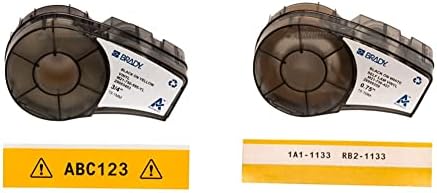 Brady Authentic All-Weather Vinyl Label for Indoor/Outdoor ID, Lab and Equipment Labeling, Black on Yellow & Authentic Self-Laminating Wire Wrap for Control and Electrical Panels, Datacom Cable
