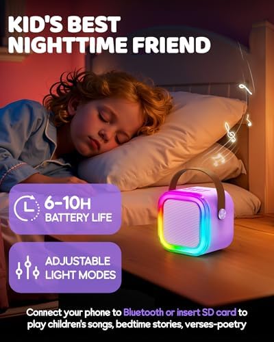 IROO Mini Karaoke Machine for Kids, 2025 TOP Toys Birthday Gifts Ideas for Girls Ages 4, 5, 6, 7, 8, 9, 10, 12+ Years Old, Portable MP3 Player with 3 Wireless Mics for Party