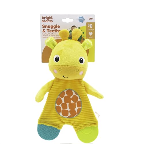 Bright Starts Snuggle & Teethe BPA-Free Crinkle Teething Plush Baby Toy - Giraffe (Pack of 6)