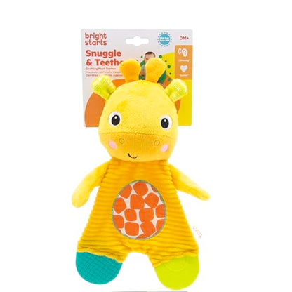 Bright Starts Snuggle & Teethe BPA-Free Crinkle Teething Plush Baby Toy - Giraffe (Pack of 6)