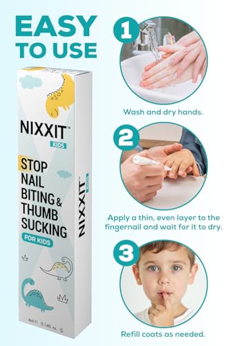 Nail Biting Prevention for Kids - Thumb Sucking Deterrent for Kids, Toddlers, Children - No Bite Nail Polish Pen - Bitter Taste - Safe & Effective Solution for Age 3+