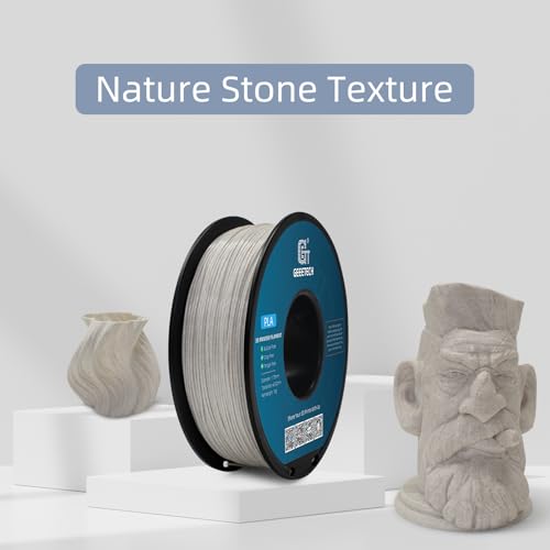 Geeetech Marble PLA Filament, 1.75mm 3D Printer Filament 1kg(2.2lbs), Dimensional Accuracy +/- 0.02 mm, Marble White-Brown Stone Color, Fit Most FDM Printer