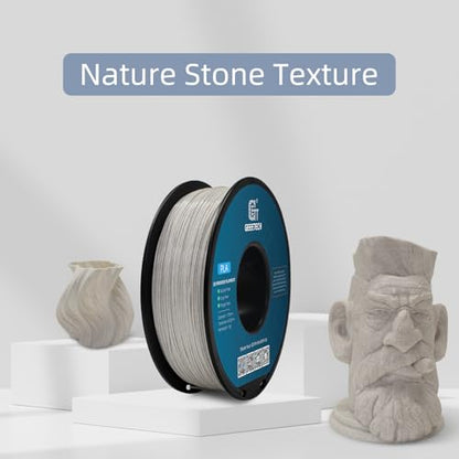 Geeetech Marble PLA Filament, 1.75mm 3D Printer Filament 1kg(2.2lbs), Dimensional Accuracy +/- 0.02 mm, Marble White-Brown Stone Color, Fit Most FDM Printer