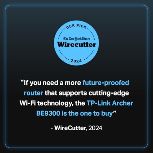 TP-Link Tri-Band BE9300 WiFi 7 Router (Archer BE550) - 6-Stream, Full 2.5G Ports w/ 6 Internal Antennas, Up to 2,000 Sq Ft, Add Easy-Mesh Device for Extended Coverage, VPN Support, Free Expert Support