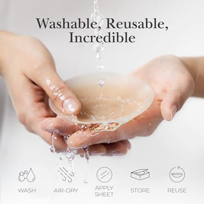 Nippies Nipple Covers for Women - Sticky Adhesive Silicone Pasties - Reusable Pasty Nipple Cover with Travel Box