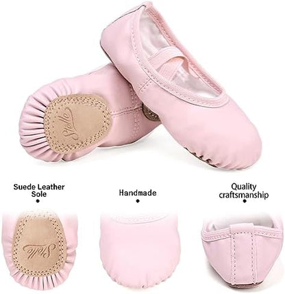 Stelle Ballet Shoes for Girls Toddler Ballet Slippers Soft Leather Boys Dance Shoes for Toddler/Little Kid/Big Kid