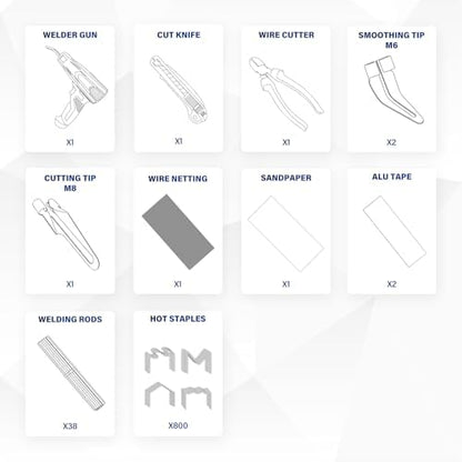 Allturn Upgraded Plastic Welder, 2 in 1 Plastic Welding Kit, Hot Staples Weld Gun, Car Bumper Repair Kit for Most Plastics, Patent Number D970324(Yellow)