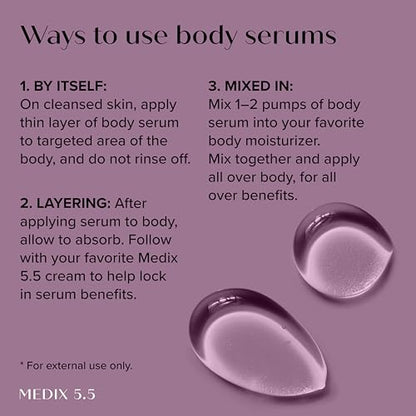 Medix 5.5 Anti Aging Skin Care 3PC Set | Vitamin C Body Cream + Exfoliating AHA Glycolic Acid Foaming Face & Body Wash + Vitamin F Booster Serum, Wash + Treat + Hydrate Skincare Set