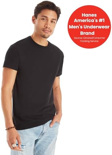 Hanes T-Shirt Pack, Stay-Tucked Cool & Breathable Cotton Tees, Best Undershirts for Men