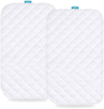 Waterproof Bassinet Mattress Pad Cover Compatible with Baby Delight Beside Me Dreamer Bassinet, 2 Pack, Ultra Soft Surface, Breathable and Easy Care