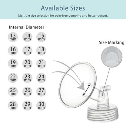 21mm Flange and Duckbill Valve Compatible with Spectra S1 S2 9 Plus Breastpump Replacement to Spectra Pump Parts, Not Original, Replace Spectra Accessories.