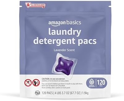 Amazon Basics Laundry Detergent Pacs, Lavender Scent, 120 Count (New Packaging)