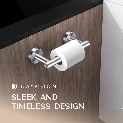 Day Moon™ Brushed Nickel Toilet Paper Holder - Wall Mount Modern Roll Holder for Bathroom