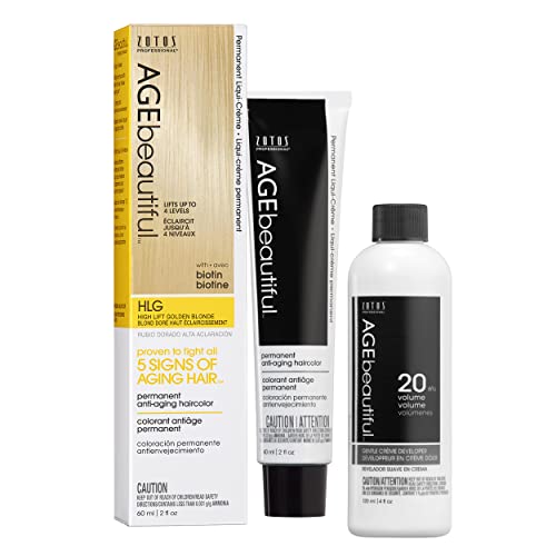 AGE beautiful Permanent Hair Color Dye Liqui Creme | 100% Gray Coverage | Anti-Aging Haircolor | Biotin for Thicker, Fuller Hair | Professional Salon Coloring