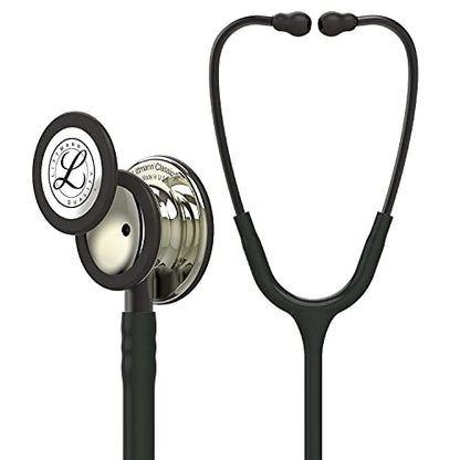 3M Littmann Classic III Monitoring Stethoscope, 5861, More Than 2X as Loud, Weighs Less, Stainless Steel Champagne-Finish Chestpiece, 27" Black Tube, Smoke Stem, and Headset