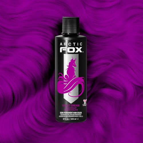 Arctic Fox Semi-Permanent Hair Dye, Vegan & Cruelty-Free, Ammonia-Free, Conditioning, Vibrant Purple Color, Long Lasting, For All Hair Types, Violet Dream, 8 fl oz (Pack of 2)