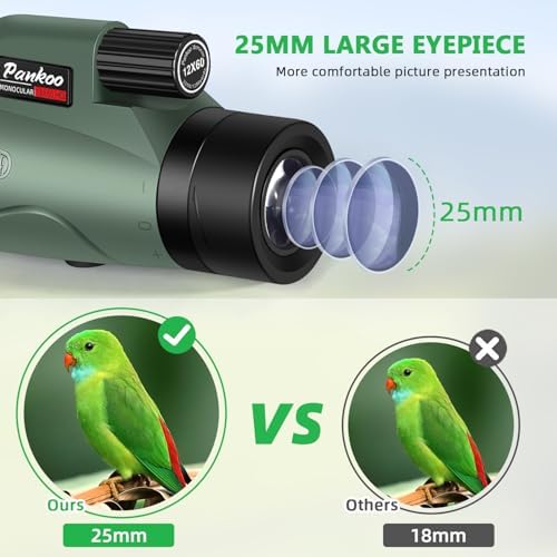 12x60 HD Monocular Telescope for Adults with Smartphone Adapter Tripod Hand Strap - High Power Monoculars Equipped with Large BAK4 Prism & FMC Lens - Suitable for Bird Watching Sports Hiking Traveling