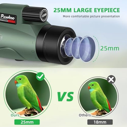 12x60 HD Monocular Telescope for Adults with Smartphone Adapter Tripod Hand Strap - High Power Monoculars Equipped with Large BAK4 Prism & FMC Lens - Suitable for Bird Watching Sports Hiking Traveling