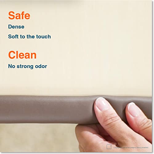 Roving Cove HeftyFit Edge Protector for Baby Proofing (12ft Large Edge Only), Heavy-Duty Soft Furniture Edge Bumper Guards, Desk Edge Cushion, Wall Corner Covers, 3M Adhesive, Oyster White (Off White)