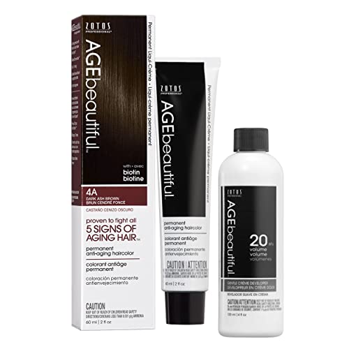 AGE beautiful Permanent Hair Color Dye Liqui Creme | 100% Gray Coverage | Anti-Aging Haircolor | Biotin for Thicker, Fuller Hair | Professional Salon Coloring