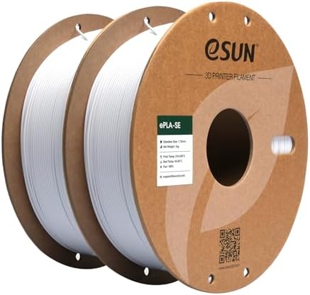 eSUN PLA Basic Filament 1.75mm, 3D Printer Filament High Speed PLA for Fast Printing, 1KG per Spool, 2 Spools High Speed 3D Printing Filament, Cold White