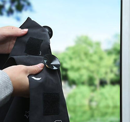 Amazon Basics Portable Blackout Curtain Shade with Suction Cups, 50" W x 78" L, 1-Pack, Moon and Stars