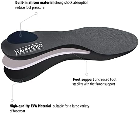 Plantar Fasciitis Feet Insoles Arch Supports Orthotics Inserts Relieve Flat Feet, High Arch (Mens 13-13 1/2)