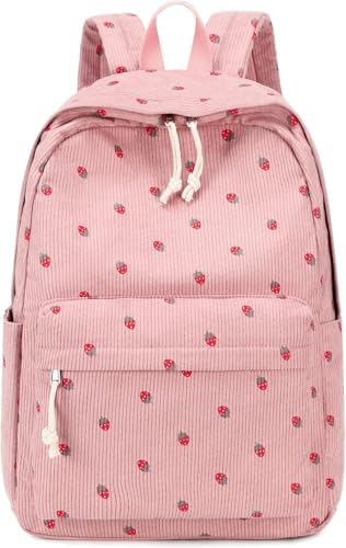 School Backpack for Teen Girls Bookbags Elementary High School Corduroy Laptop Bags Women Travel Daypacks