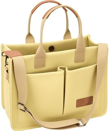 Tote Bag for Women With Compartments,Large Canvas Tote Women's Purse Crossbody Bags Work Laptop Book Bag Satchels Handbags