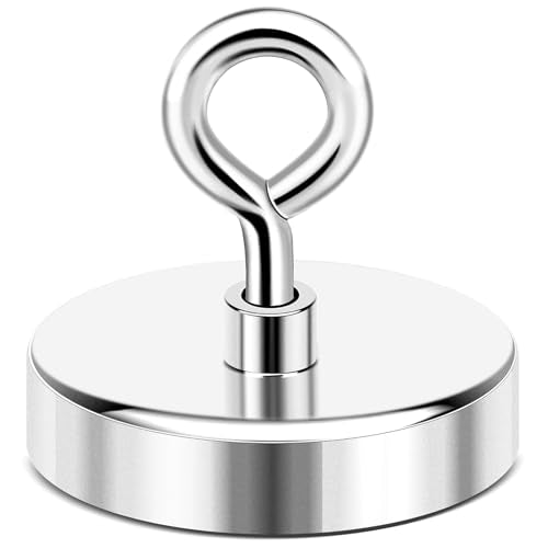 DIYMAG Neodymium Fishing Magnets, 1000lbs (453KG) Pulling Force Rare Earth Magnet with Countersunk Hole Eyebolt Diameter 3.54Inch (90mm) for Retrieving in River an Magnetic Fishing