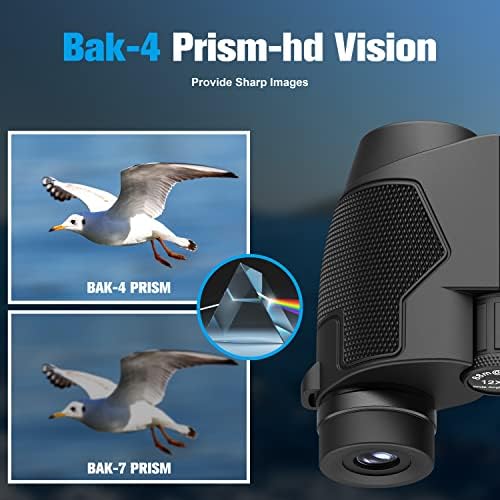 Binoculars 12x50 for Adults and Kids Night Vision Binoculars Compact Binocular Waterproof Binocular Wide Field of View for Bird Watching,Hiking,Hunting,Concert with Carrying Bag