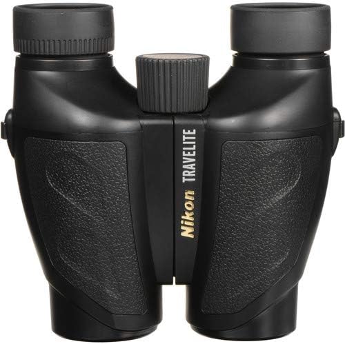 Nikon Travelite 10x25 Binoculars (7278) Travel Binoculars Bundle, Black, with Nikon Lens Pen, Carry Case, and Lens Cloth - High Powered Compact for Adults - Bird Watching, Hunting, Hiking