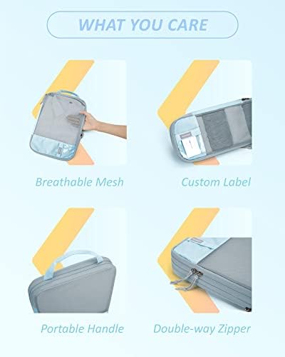 BAGSMART 6 Set Compression Packing Cubes - Lightweight Travel Essentials, Durable Luggage Organizer