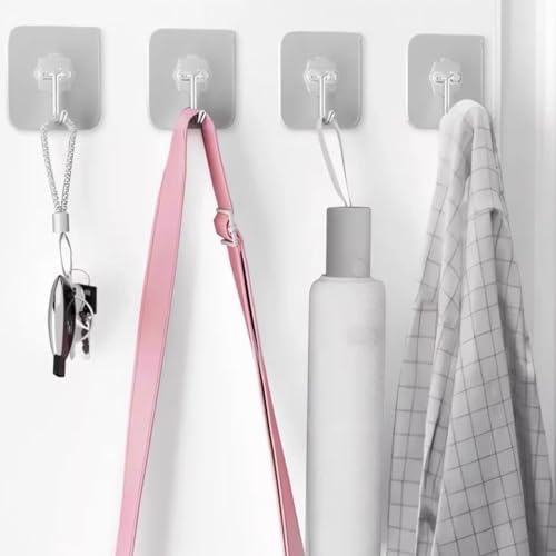 DDMY 36 Pack Heavy Duty Hooks 50lb(Max) Self Adhesive Large Hooks for Hanging,Wall Transparent Reusable Waterproof Hook for Kitchen Curtain Towel Hook for Bathrooms Coat Hook for Walls No Damage
