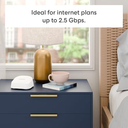 Amazon eero 7 dual-band mesh Wi-Fi 7 router (newest model) - Supports internet plans up to 2.5 Gbps, Coverage up to 2,000 sq. ft., 1-pack
