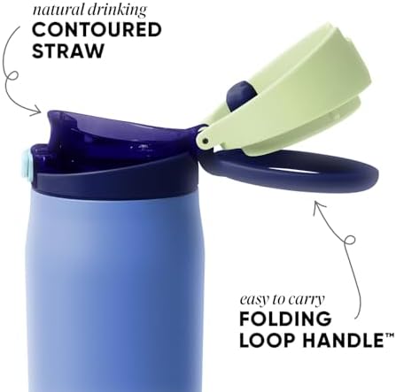 Simple Modern Mesa Loop Water Bottle with Straw | 24oz Cup Holder Friendly Insulated Stainless Steel Bottles for Travel, Sports and School | Neptune