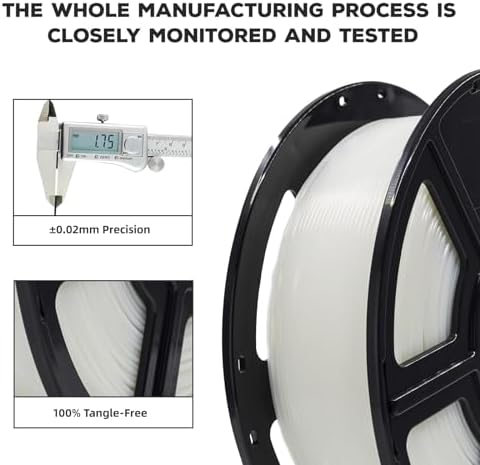 FLASHFORGE PLA Filament 1.75mm, 3D Printer Filament 1kg (2.2lbs) Spool, Dimensional Accuracy +/- 0.02mm, 3D Printing Filament Easy to Use and Fits for Most FDM 3D Printers (Natural)