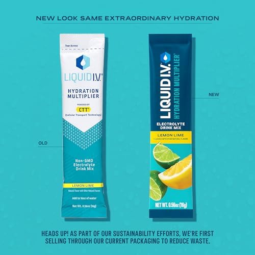 Liquid I.V.® Hydration Multiplier - Lemon Lime | Electrolyte Powder Drink Mix | 1 Pack (16 Servings)
