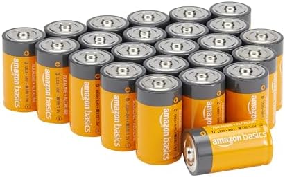 Amazon Basics 24-Pack D Cell Alkaline All-Purpose Batteries, 1.5 Volt, 5-Year Shelf Life