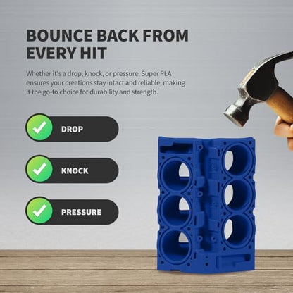 OVERTURE Super PLA+ Filament 1.75mm, Toughness Enhanced PLA Plus, Professional Toughness 3D Printer Filament 1kg (2.2lbs), High Precision +/- 0.02mm (Dark Blue)