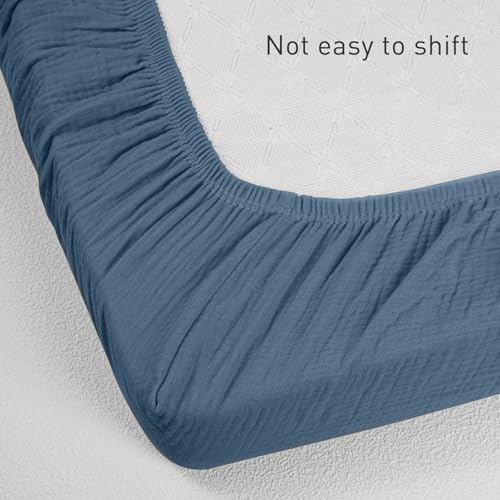 Muslin Mini Crib Sheets, 2 Pack for Baby Boy and Girl, Soft Breathable Stretchy Baby Pack N Play Mattress and Mini Cribs Sheet, Universal Fitted Portable/Mini Crib Mattresses (Bright Colors)